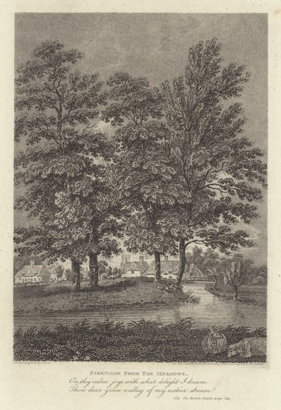 Robert Bloomfield, runoilija: Fakenham from the Meadows (kaiverrus) tekijältä James Storer