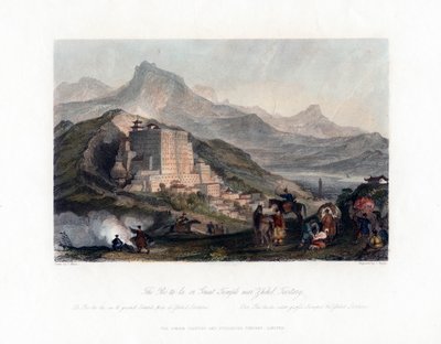 "Poo Ta La eli suuri temppeli lähellä Zheholia, Tartaria", Kiina, n. 1840. tekijältä James Tingle