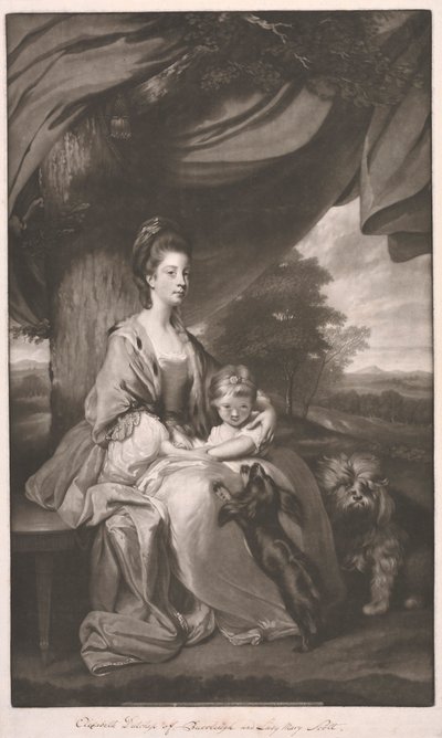 Buccleuchin herttuatar tyttärensä Lady Mary Scottin kanssa tekijältä James Watson
