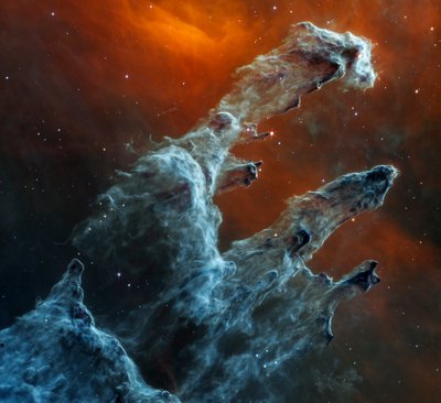 Luomisen pilarit (MIRI-kuva) tekijältä James Webb Space Telescope (NASA)