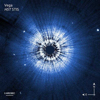 Vega Hubble -kompassikuva tekijältä James Webb Space Telescope (NASA)