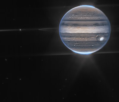 Webbin Jupiter Images Showcase Auroras, Hazes tekijältä James Webb Space Telescope (NASA)