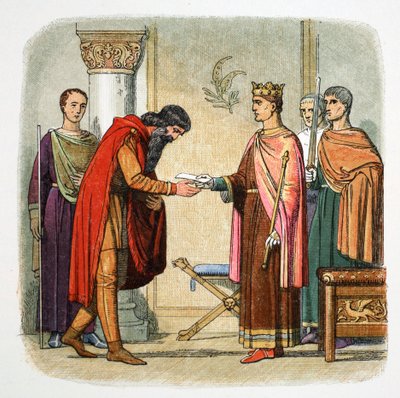 Englannin Henrik II valtuutti Dermot MacMorroughin keräämään joukkoja, 1170 1864 tekijältä James William Edmund Doyle