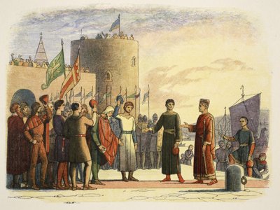 Henry Waterfordissa, Irlannissa, 18. lokakuuta 1172, kirjasta A Chronicle of England eKr. 55–1485, pub. Lontoo, 1863 tekijältä James William Edmund Doyle