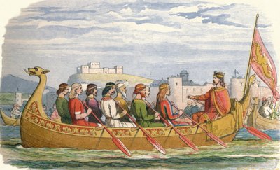 Edgarin proomu, jota miehitti kahdeksan kuningasta Dee-joella, 973 1864 tekijältä James William Edmund Doyle