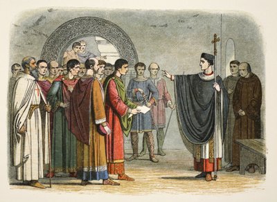 Thomas Becket kieltää Earl of Leicester tuomitsemasta häntä tekijältä James William Edmund Doyle