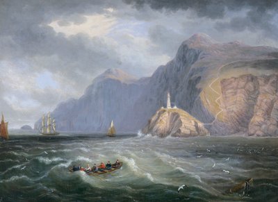 "South Stack Rock Holyhead", 1820-1830 tekijältä James Wilson Carmichael