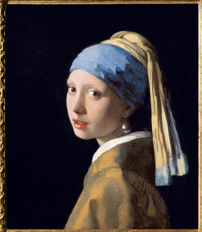 Tyttö helmikorvakorulla, n. 1665 (öljy kankaalle) tekijältä Jan (1632-75) Vermeer