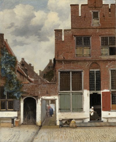 Näkymä taloista Delftissä, joka tunnetaan nimellä "Pikku Street", n. 1658 (öljy kankaalle) tekijältä Johannes Vermeer