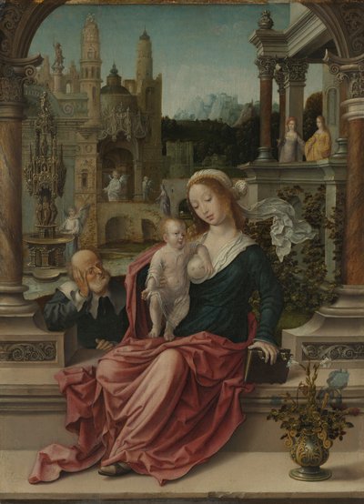 Pyhä perhe, n. 1507-8 (öljy paneelille) tekijältä Jan (c.1472 c.1533) Gossaert