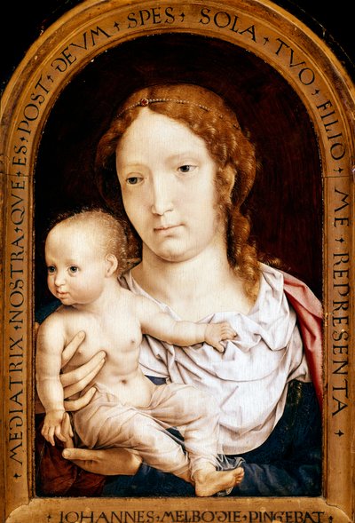 Neitsyt lapsen kanssa. Carondelet diptyykki (öljy paneelissa tekijältä Jan (c.1472 c.1533) Gossaert