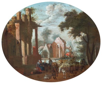 Raunioitu linna tekijältä Jan (follower of) Brueghel
