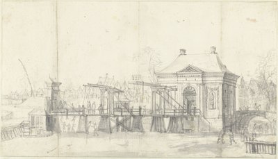 Heiligewegspoort Amsterdamissa talvella tekijältä Jan Abrahamsz. Beerstraten