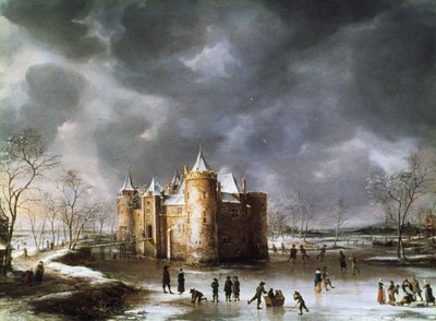 Muidenin linna talvella, 1658. tekijältä Jan Abrahamsz. Beerstraten