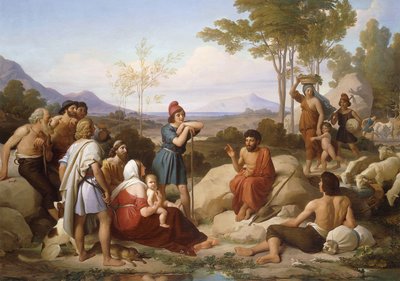 Aesop kertoo satua, tekijältä Jan Adam Janszoon Kruseman