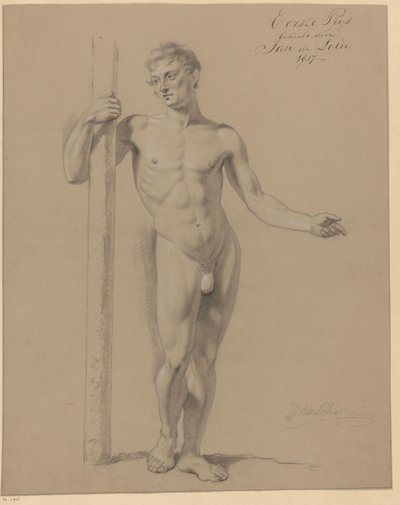 Seisova miesalasti edestä katsottuna (1. palkinto 1817) tekijältä Jan Adriaan Antonie de Lelie