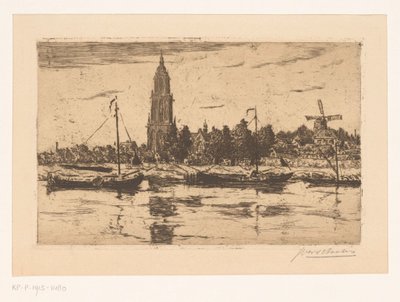 Näkymä Rhenen tekijältä Jan Antonius van Schooten (signed by artist)