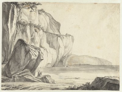 Rannikkonäkymä vedestä nousevilla kivillä tekijältä Jan Asselijn (attributed to)