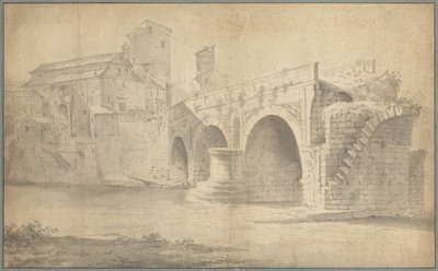 Näkymä Ponte Rottolle, Rooma tekijältä Jan Asselyn