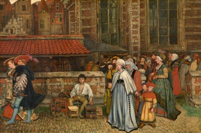 Messun jälkeen (öljy paneelissa) tekijältä Jan August Hendrik Baron Leys