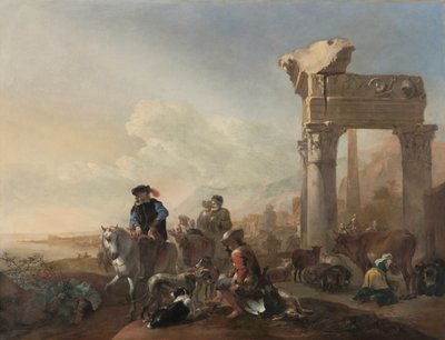 Hunters Near Ruins, 1648. tekijältä Jan Baptist Weenix