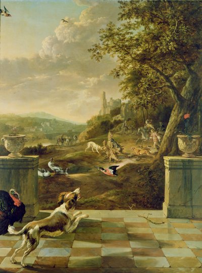 Metsästyskohtaus tekijältä Jan Baptist Weenix