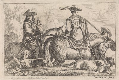 falconeria Acaben diverses escenes de gènere (títol de la sèrie). tekijältä Jan Baptist de Wael