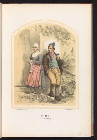 Pohjois-Hollannin talojen perinteinen puku, 1857 Talot. Pohjois-Hollannin maakunta / I (otsikko esineessä) tekijältä Jan Braet von Uberfeldt