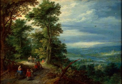 Metsän reuna Lento Egyptiin, 1610. tekijältä Jan Brueghel the Elder