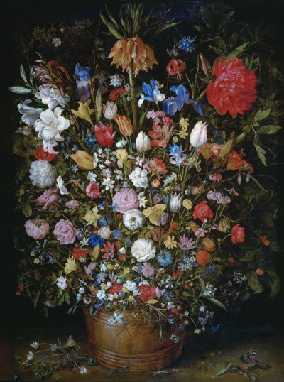 Kukkia puuastiassa tekijältä Jan Brueghel the Elder