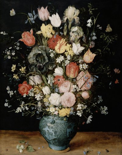 Kukat sinisessä maljakossa, n. 1608. tekijältä Jan Brueghel the Elder