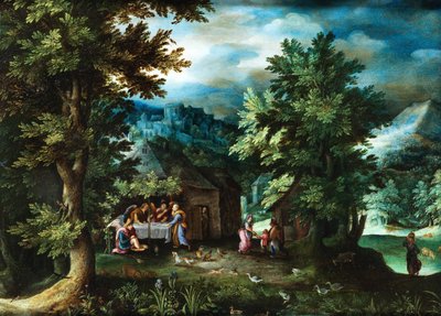 Jan Brueghel (I) Aabraham ja enkelit Mamressa tekijältä Jan Brueghel the Elder