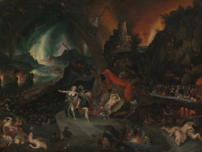 Aeneas ja Sibylla alamaailmassa, 1630-luku. tekijältä Jan Brueghel the Younger