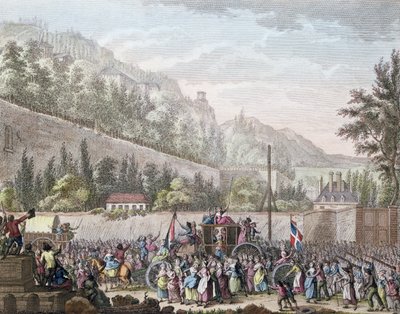 Les Hallesin naiset Auteuilissa tuodessaan Ranskan kuninkaallisen perheen Versailles