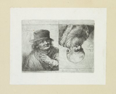 Twee mansportretten John Chalonin etsausten täydellinen työ / Oeuvre Complette des Eaux Fortes par Jean Chalon (sarjan nimi) tekijältä Jan Chalon
