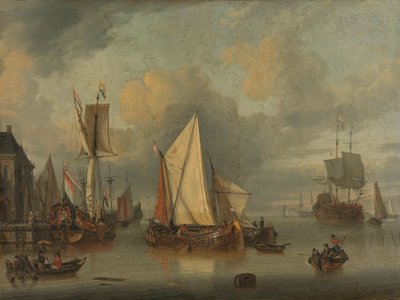 Rauhallinen (laivat satamassa rauhallisella säällä) tekijältä Jan Claesz. Rietschoof