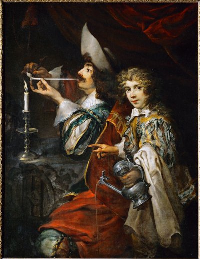 Tupakoitsija (öljy kankaalle) tekijältä Jan Cossiers