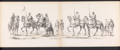 Leidenin opiskelijoiden naamiaiset, 1865 (levy 14) Leidenin opiskelijakunnan jäsenten pukukulkue 6. kesäkuuta 1865 Leidsche Hoogeschoolin 290-vuotisjuhlan kunniaksi, kuvassa: hollantilaisten b. tekijältä Jan Daniël Cornelis Carel Willem baron de Constant Rebecque