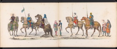 Leidenin opiskelijoiden naamiaiset, 1865 (levy 14) Leidenin opiskelijakunnan jäsenten pukukulkue 6. kesäkuuta 1865 Leidsche Hoogeschoolin 290-vuotisjuhlan kunniaksi, kuvassa: hollantilaisten b. tekijältä Jan Daniël Cornelis Carel Willem baron de Constant Rebecque