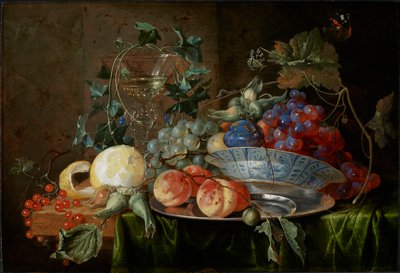 Asetelma hedelmillä ja lasilla à la mode de Venise, n. 1652. tekijältä Jan Davidsz de Heem