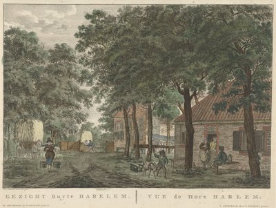 Kasvot Haarlemin ulkopuolelle Gezigt buyten Harlem / vue de Hors Harlem (otsikko esineessä) tekijältä Jan Evert Grave