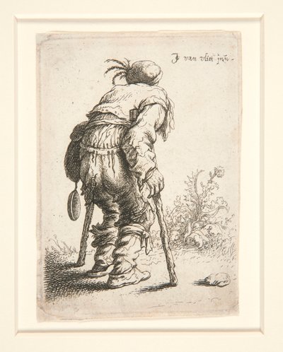 Kerjäläinen kahdella kainalosauvalla tekijältä Jan Georg van Vliet