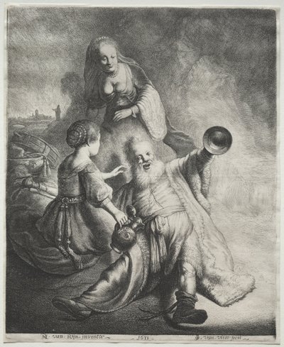 Loot ja hänen tyttärensä, 1600-luku. tekijältä Jan Georg van Vliet