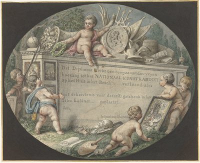 Pääsylippujen suunnittelu Huis ten Boschin kansalliseen taidekaappiin tekijältä Jan Gerard Waldorp (possibly)