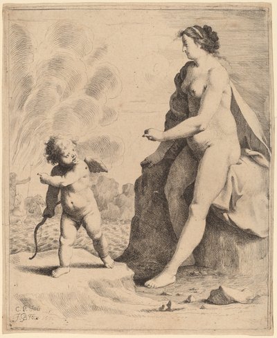Venus ja Cupid tekijältä Jan Gerritsz van Bronckhorst after Cornelis