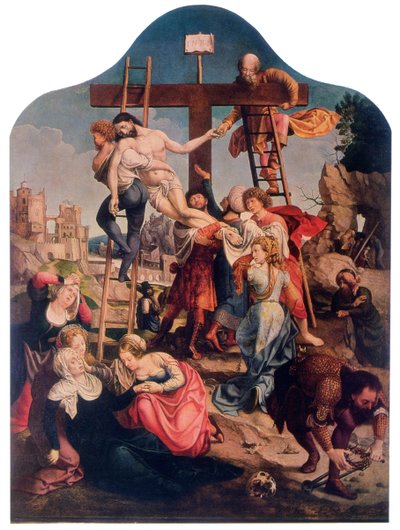 Laskeutuminen ristiltä, n. 1520 tekijältä Jan Gossaert