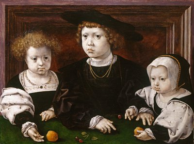 Tanskan Kristian II:n kolme lasta (Dorothea, Johannes ja Christina). tekijältä Jan Gossaert