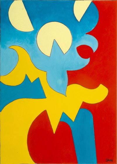 Sini-keltainen-punainen, 2009 (öljy kankaalle) tekijältä Jan Groneberg
