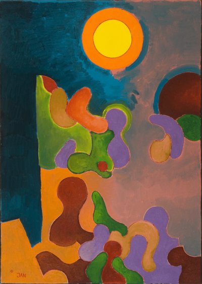 Isoäiti kertoo Tarinoita hämärässä, 2009 (öljy kankaalle) tekijältä Jan Groneberg