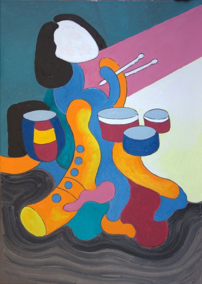Little Drummer Girl, 2009 (öljy kankaalle) tekijältä Jan Groneberg